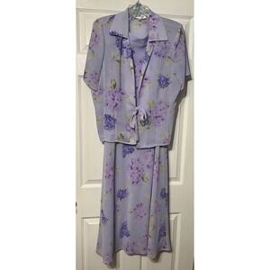 Vintage Studio I Maxi Dress & Blazer Set‎ Sz 16 Lavender Floral Wedding Formal